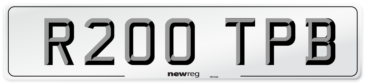 R200 TPB Number Plate from New Reg